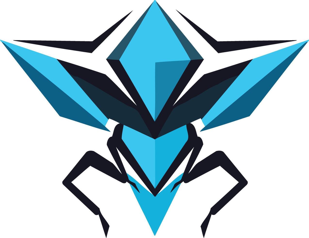 Abstract blue and black logo design with geometric shapes, perfect for a tech or gaming brand vector