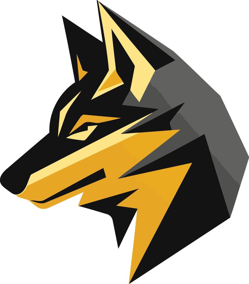 Geometric Wolf Head Design vector