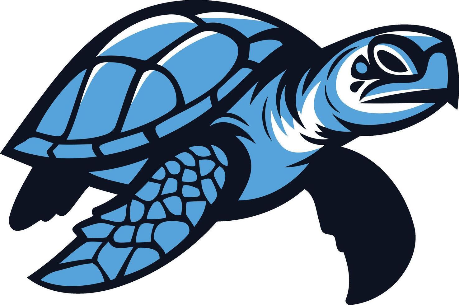 Blue Sea Turtle Mascot Design vector