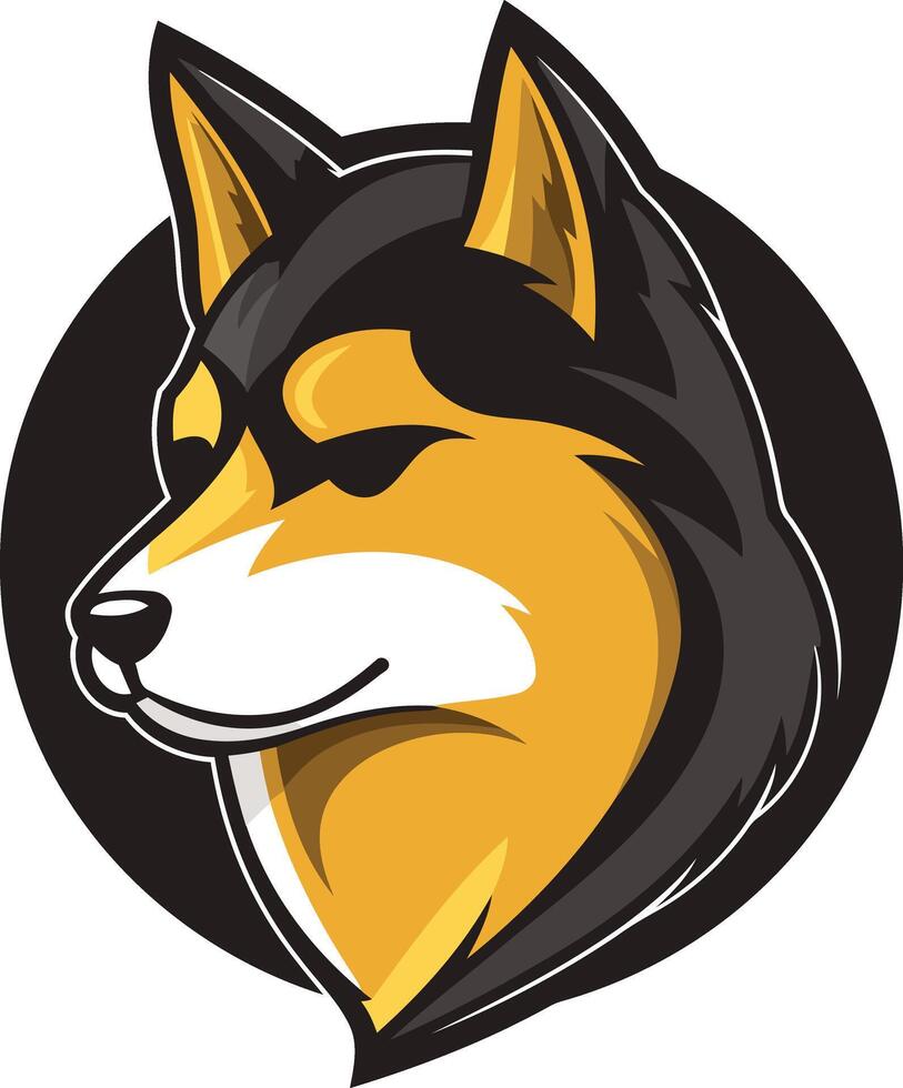 Cool and stylized illustration of a wolf head logo, perfect for branding or mascot design vector