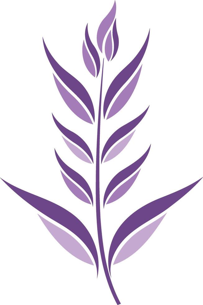 Purple Floral Design with a Single Stem vector