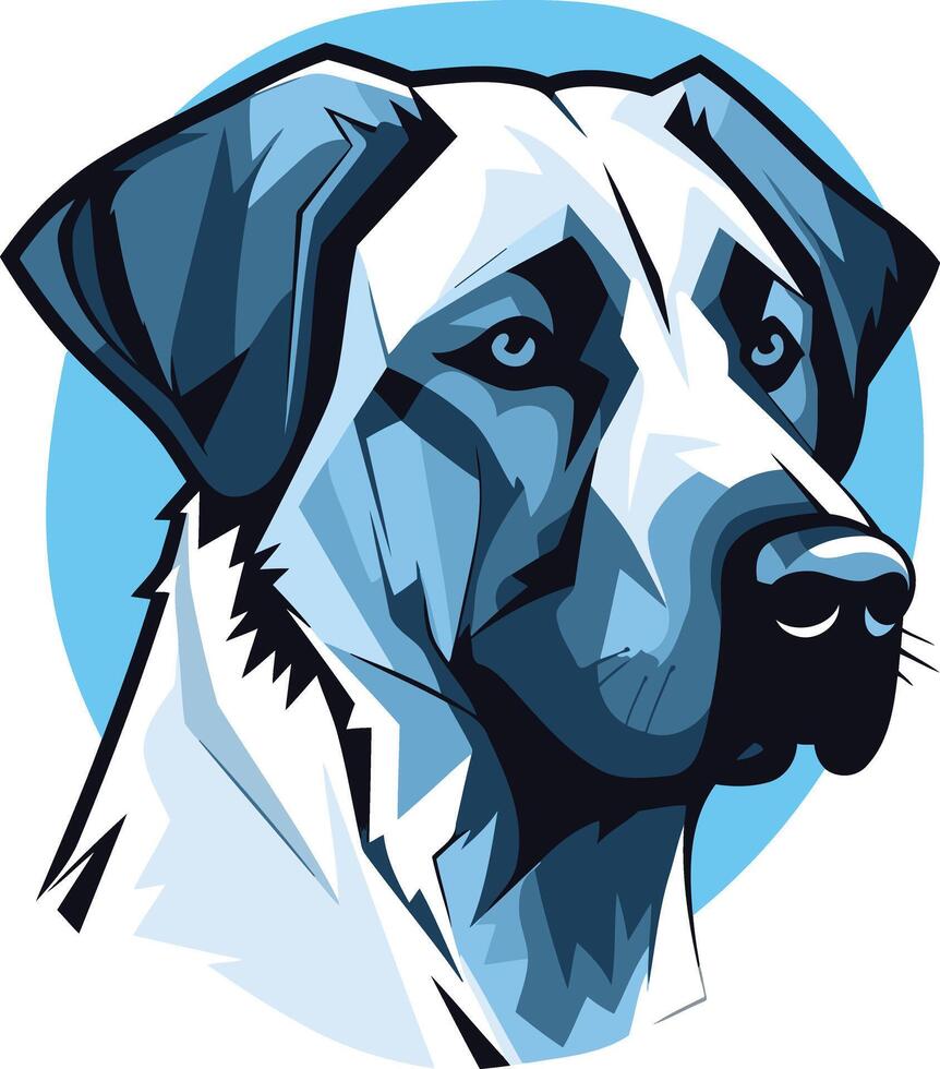 A Striking Portrait of a Dog vector
