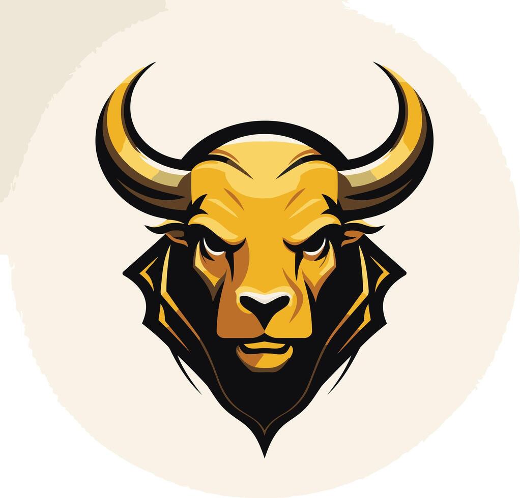 A powerful and bold bull head logo, ideal for sports teams, finance companies, or any brand needing a strong and determined image vector