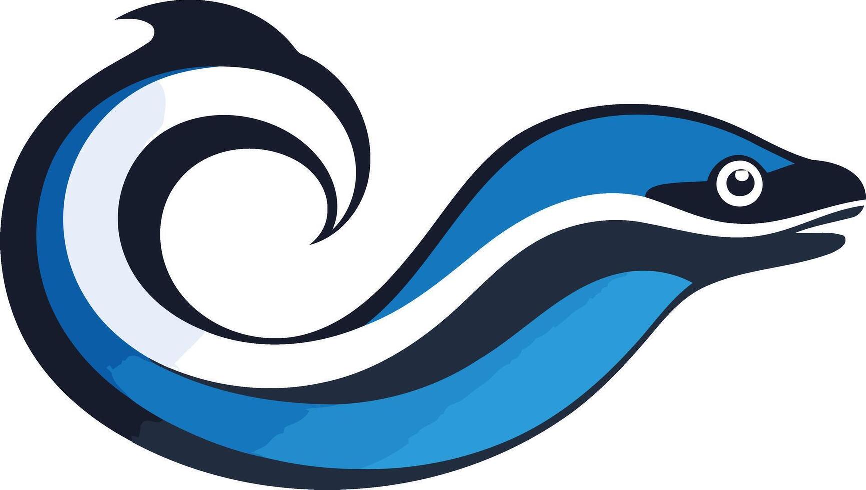 Stylized Blue Eel Illustration vector