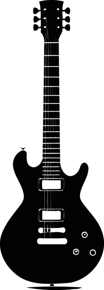 A simple yet powerful silhouette of an electric guitar, perfect for designs focused on music, rock roll, and the power of sound vector