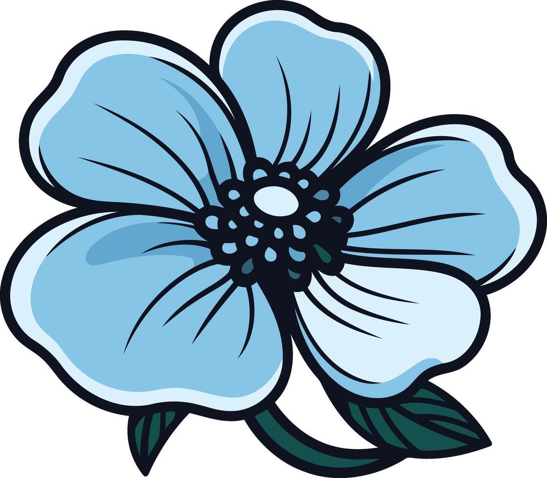 Blue Flower with a Green Stem vector