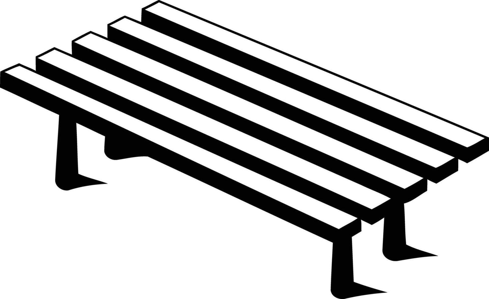 Simple black and white illustration of a park bench vector