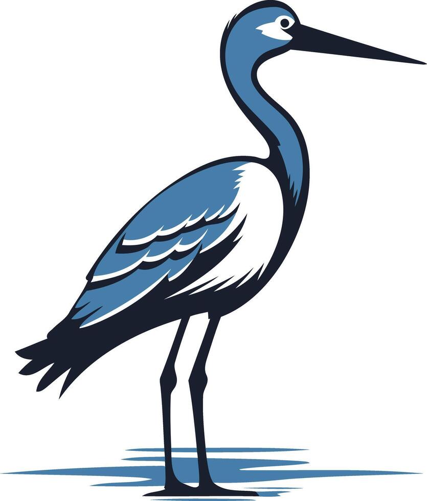 A stylized blue heron illustration, perfect for logos, branding, and nature-themed designs vector