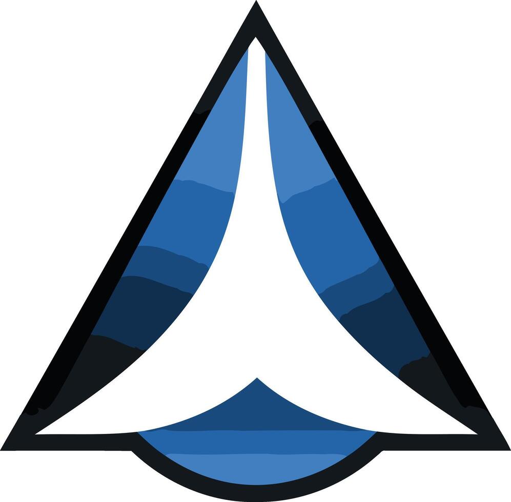 Abstract Blue and White Triangle Logo vector
