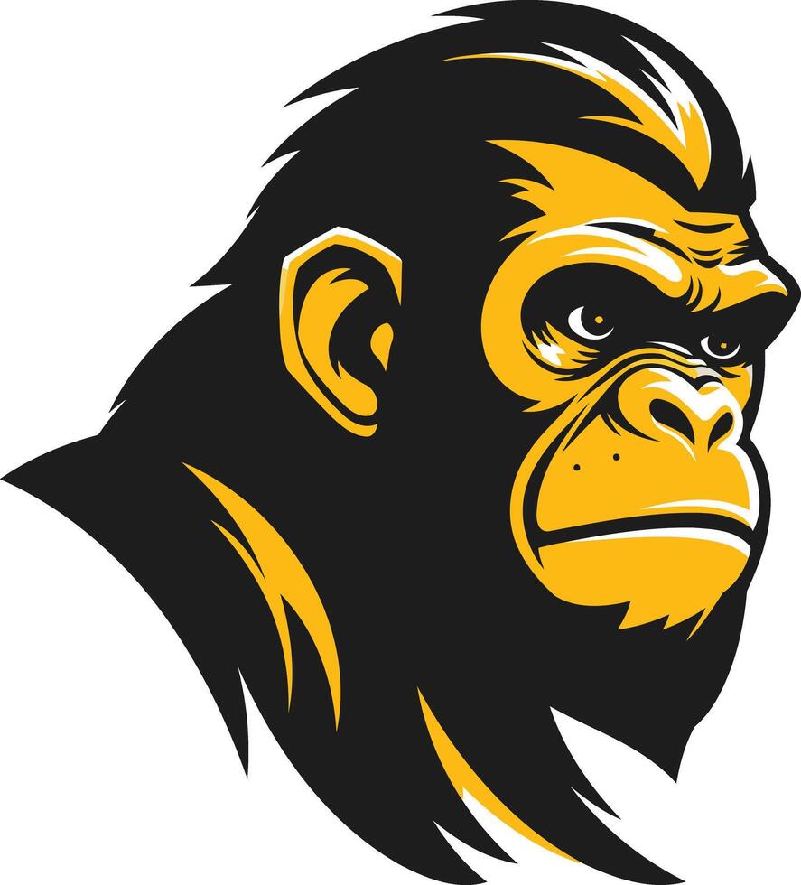 Gorilla Portrait with Intense Gaze vector