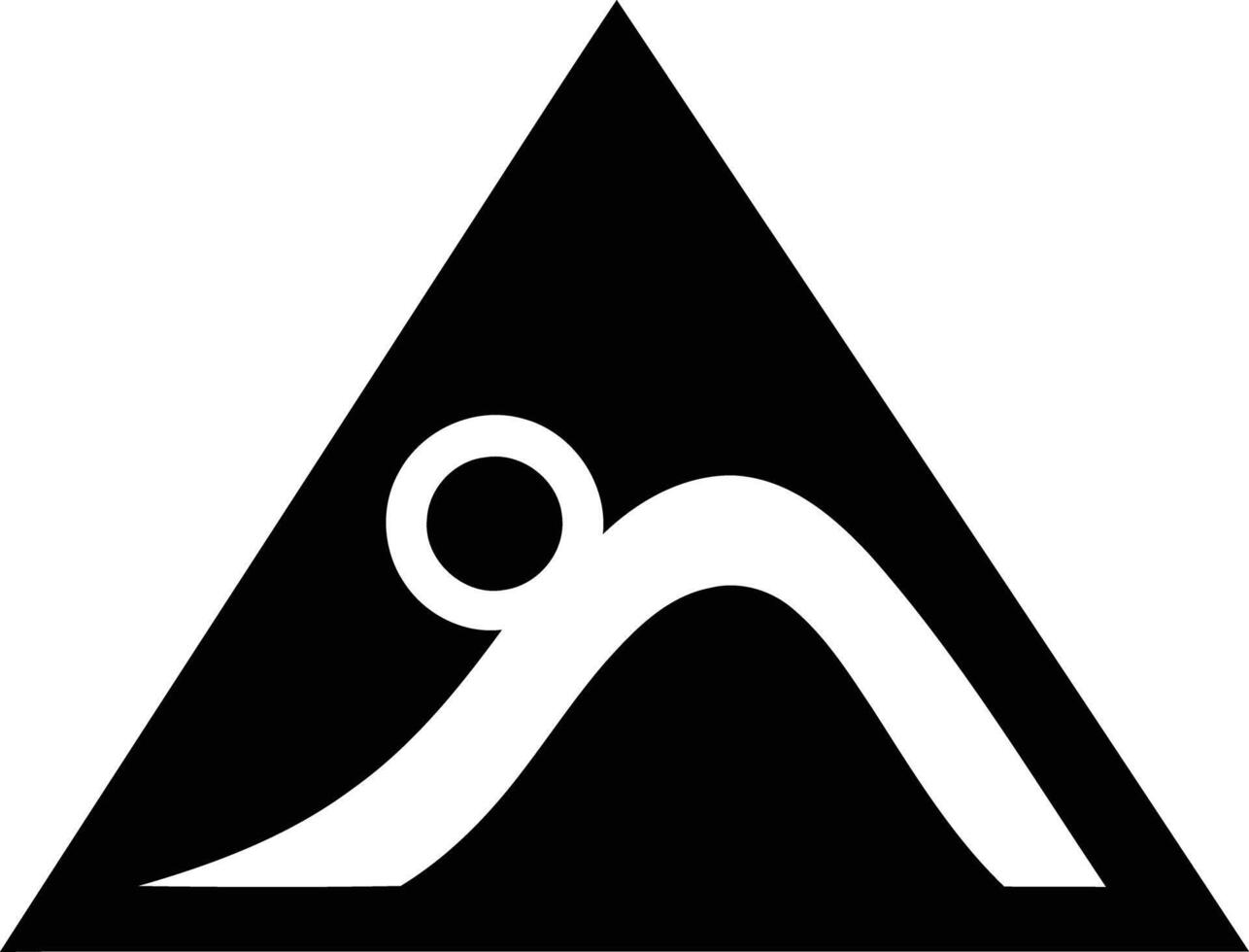 Abstract logo design featuring a stylized figure within a triangle, ideal for branding or design projects vector