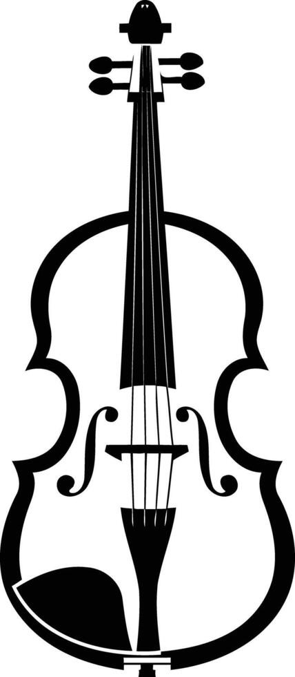 A simple, elegant black and white silhouette of a violin vector