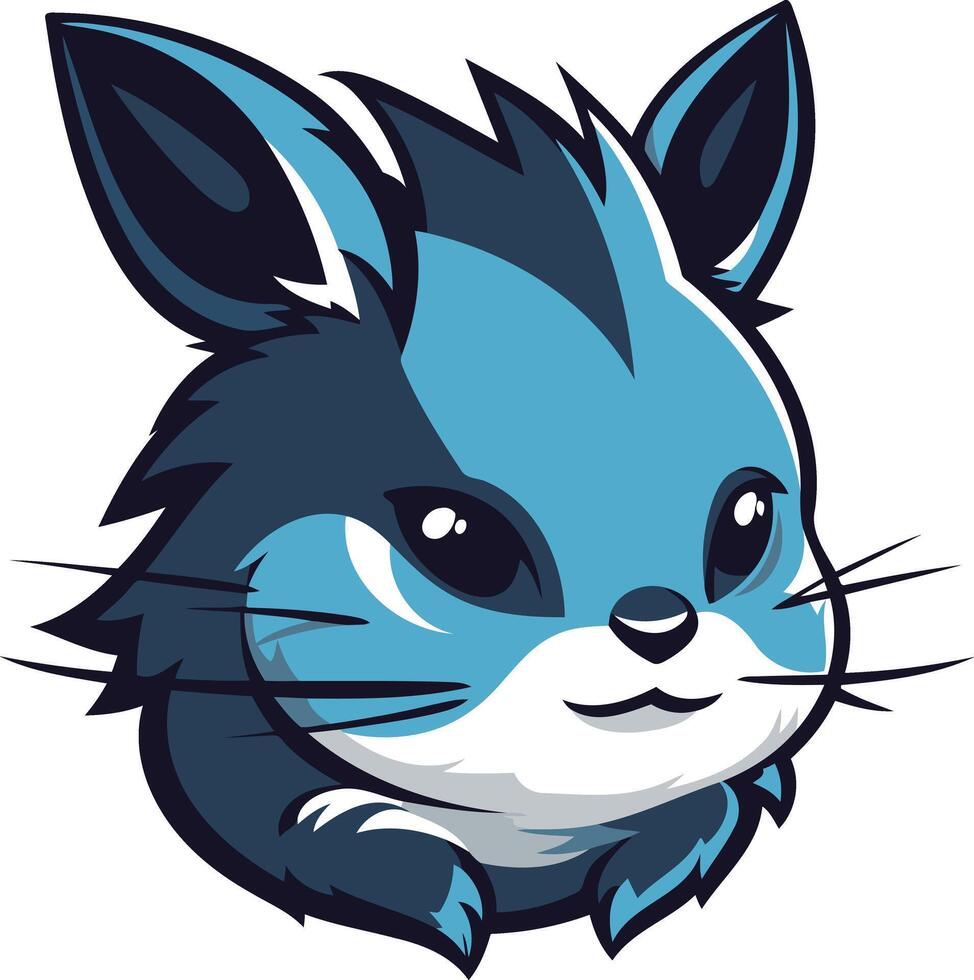 Cute and playful blue rabbit mascot logo design, perfect for branding, merchandise, or social media vector