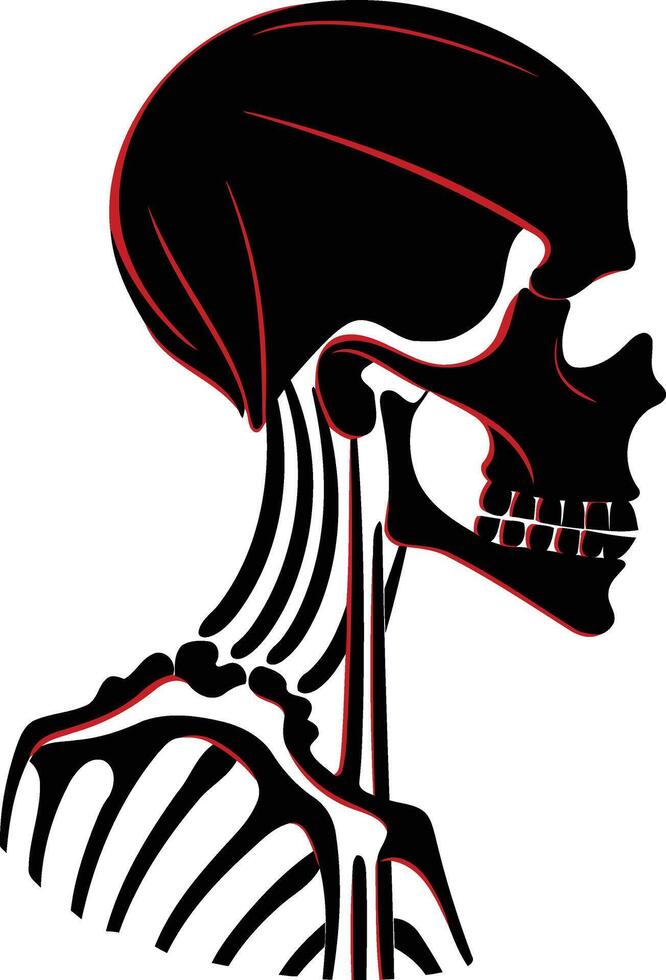 Skeleton Skull in Profile vector