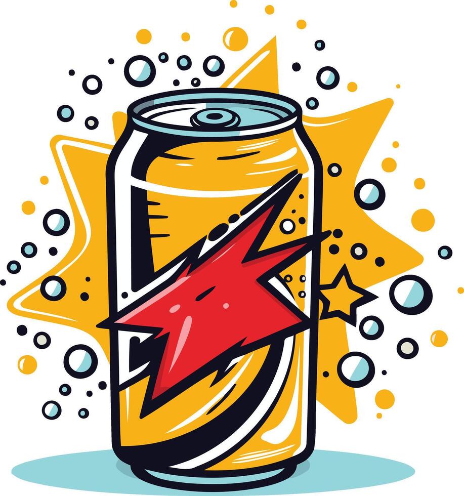 Cool Soda Can with a Red Star vector