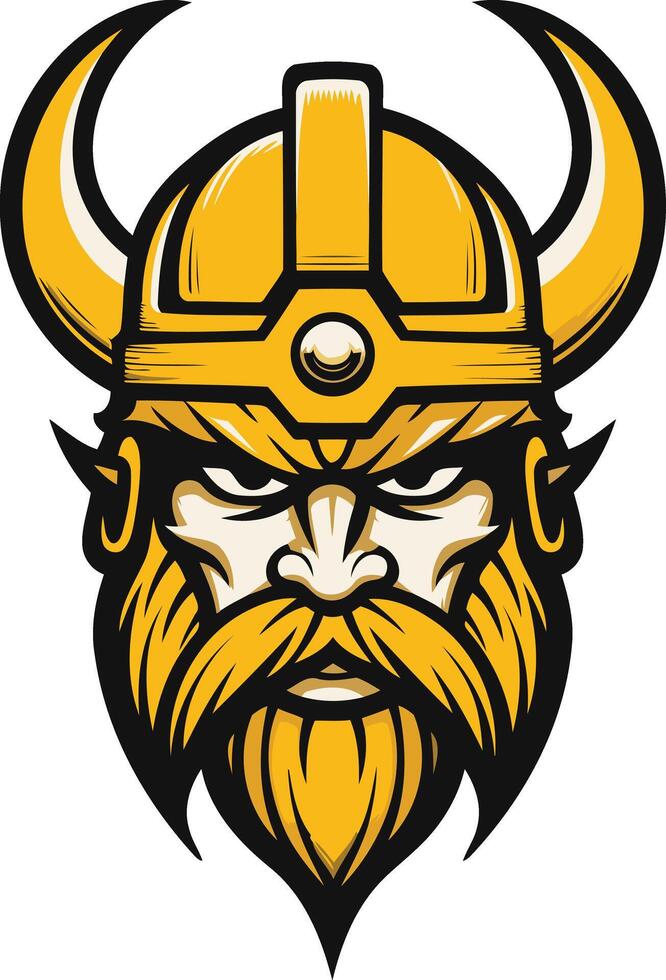 A fierce viking warrior with a horned helmet and a determined expression, perfect for branding, gaming, or sports team logos vector