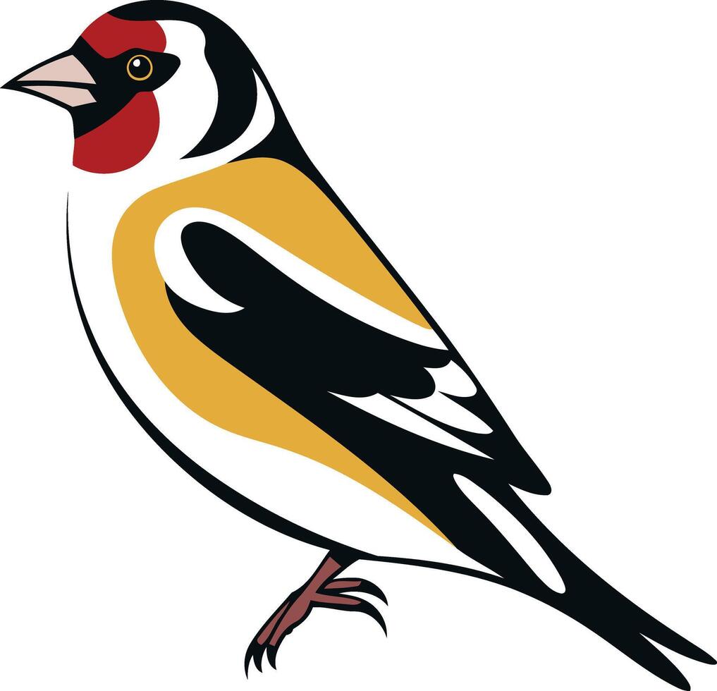 Goldfinch Illustration with Striking Colors vector