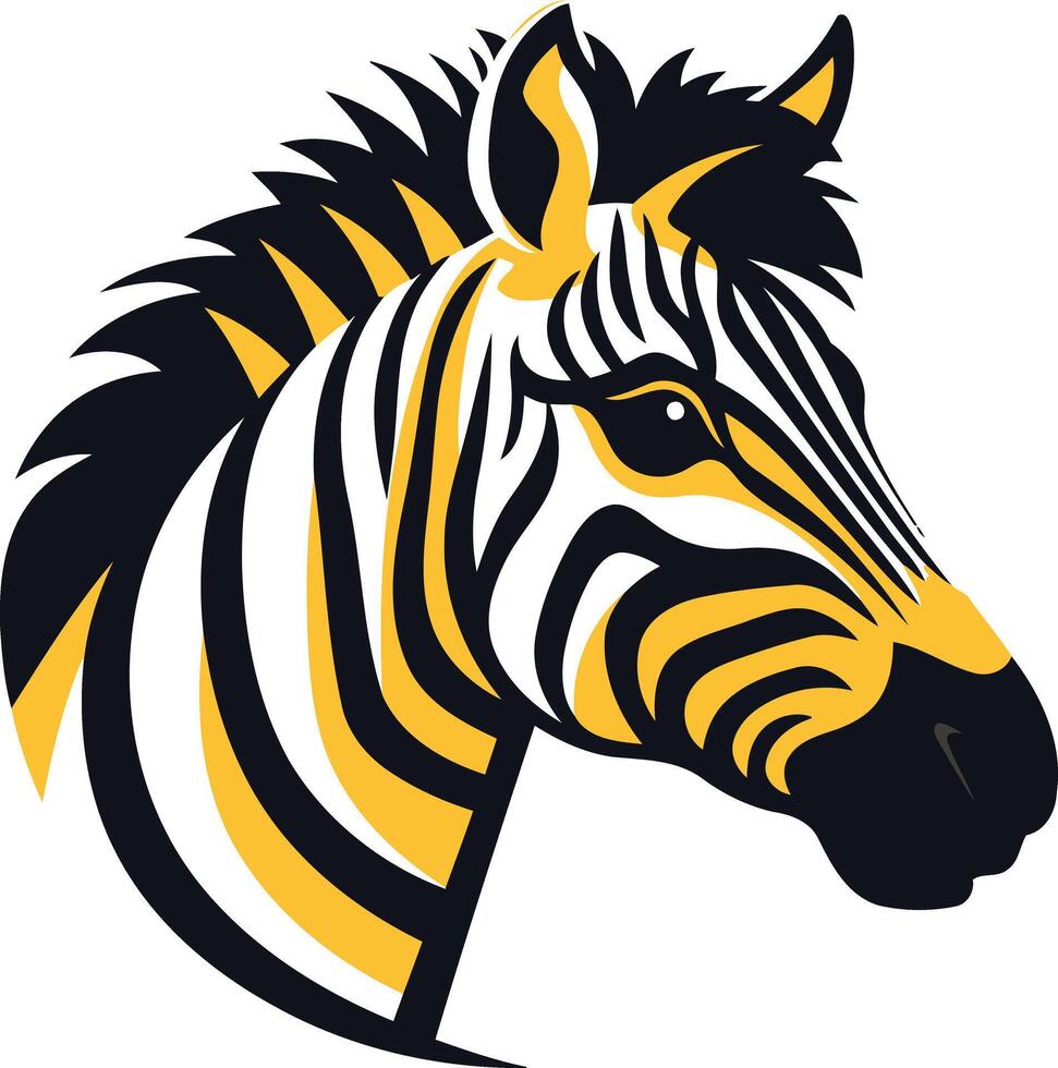 Striped Zebra Head Illustration vector