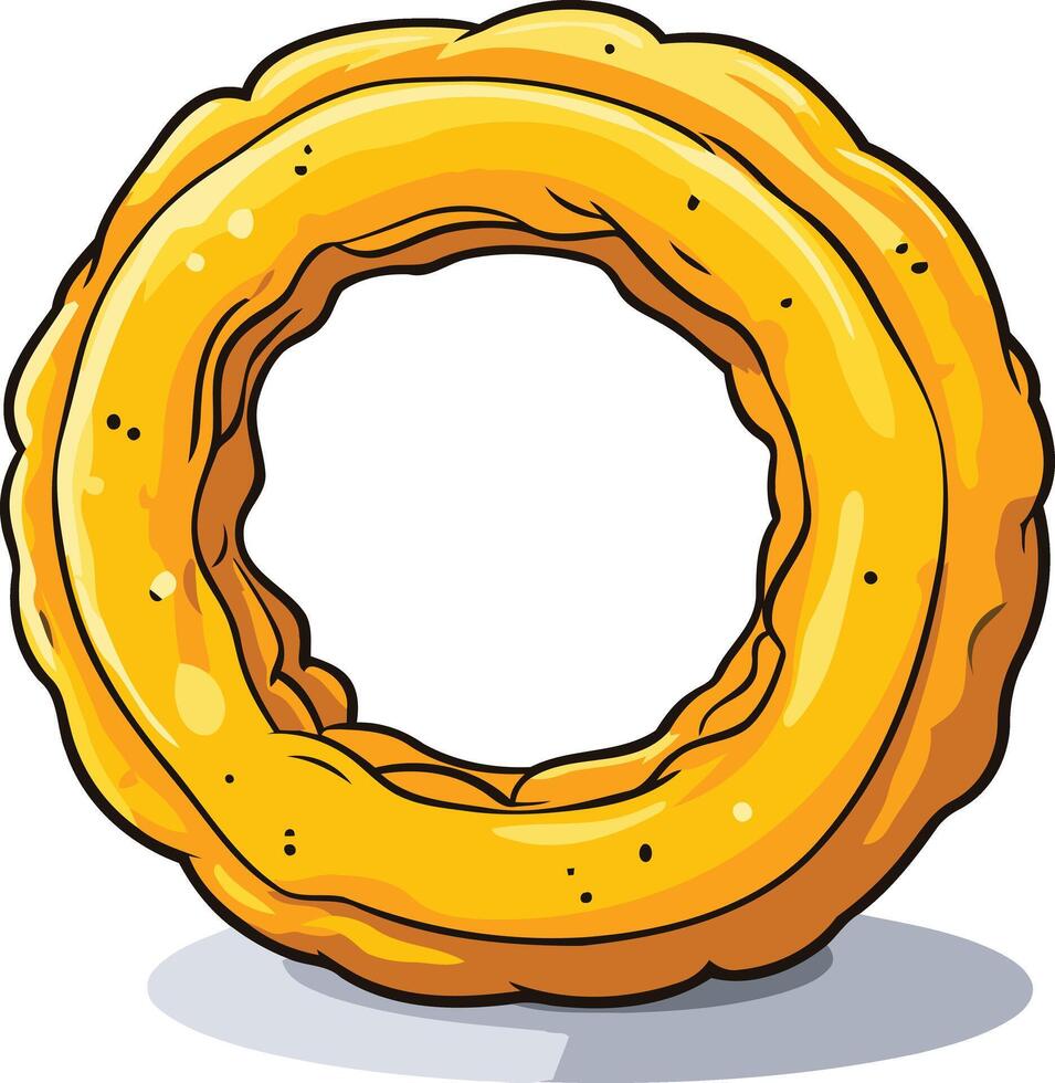 Cartoon illustration of a delicious looking onion ring vector