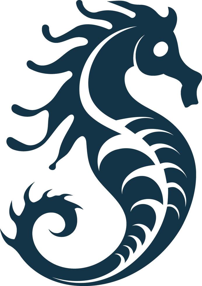 Stylized Seahorse Illustration vector