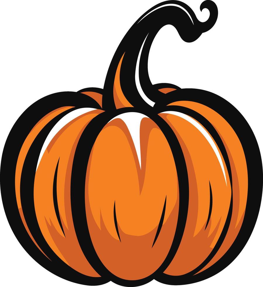 Orange Pumpkin with Black Stem vector