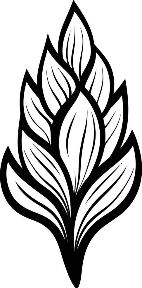 Elegant black and white floral design, perfect for logo, branding, or decorative elements vector