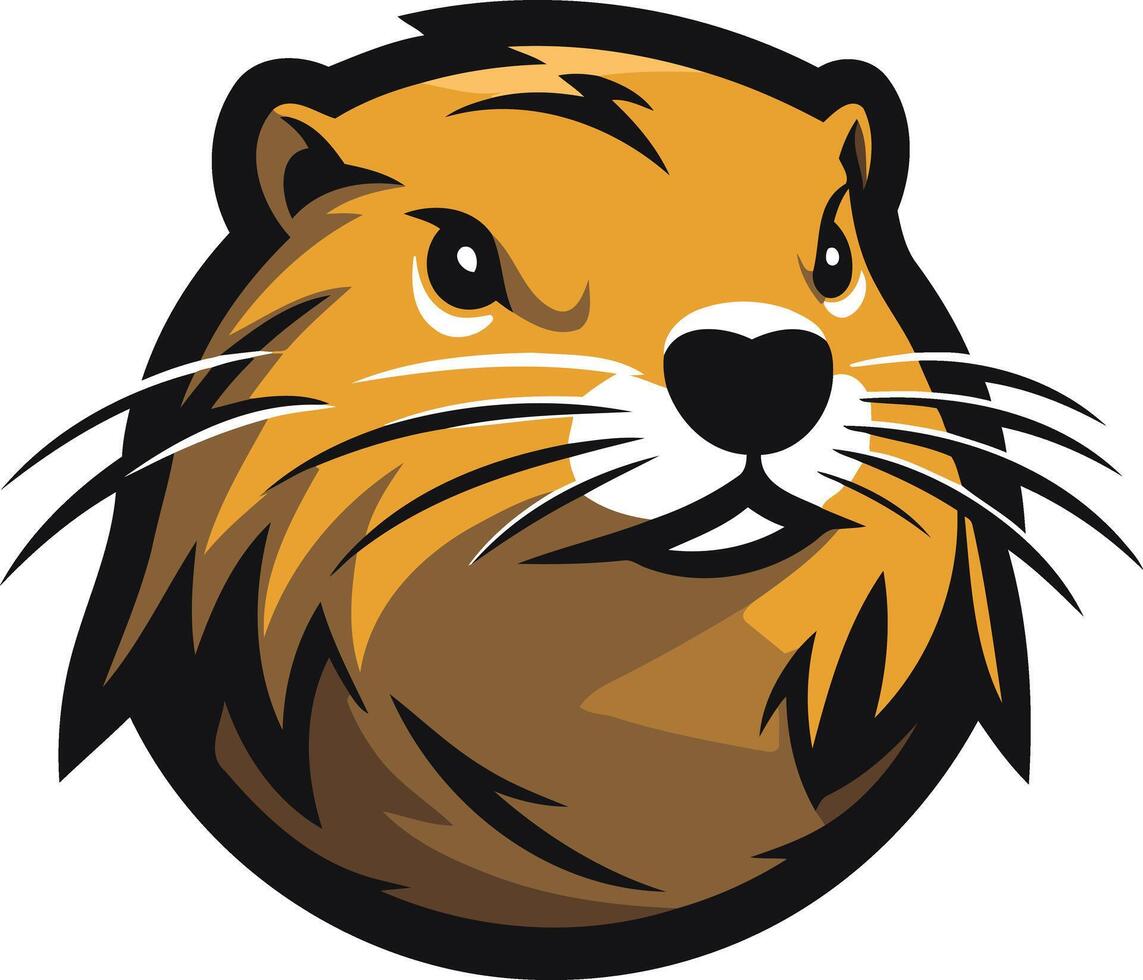 A fierce and powerful mascot logo featuring a detailed illustration of a beaver's head vector
