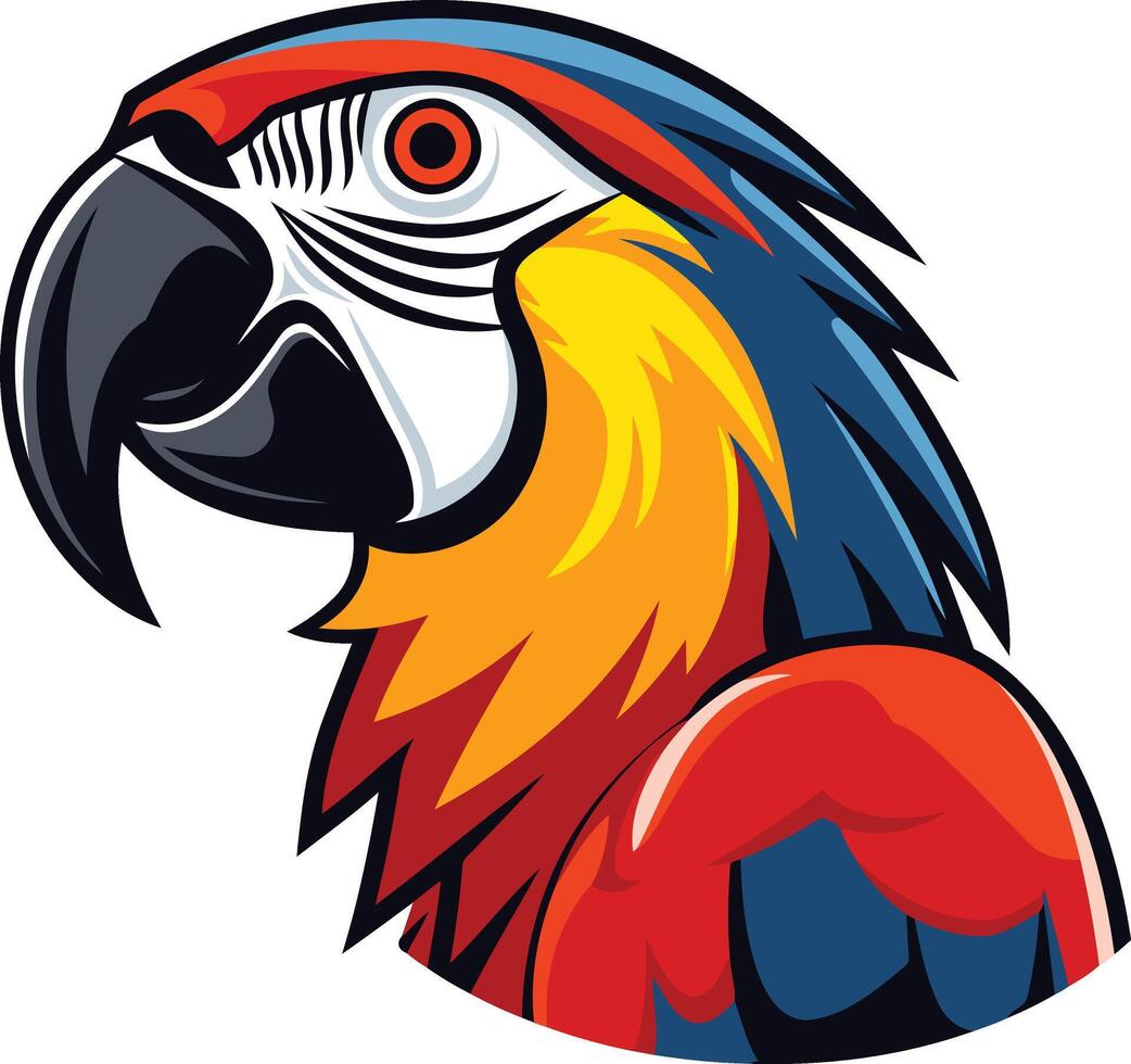 Scarlet Macaw Portrait vector