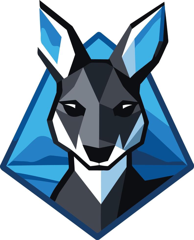 Geometric Kangaroo Emblem vector