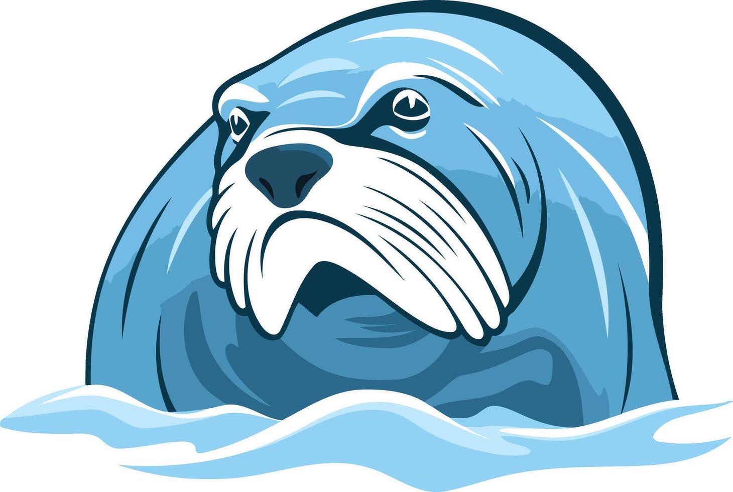 A Blue Sea Otter Rests in the Ocean vector