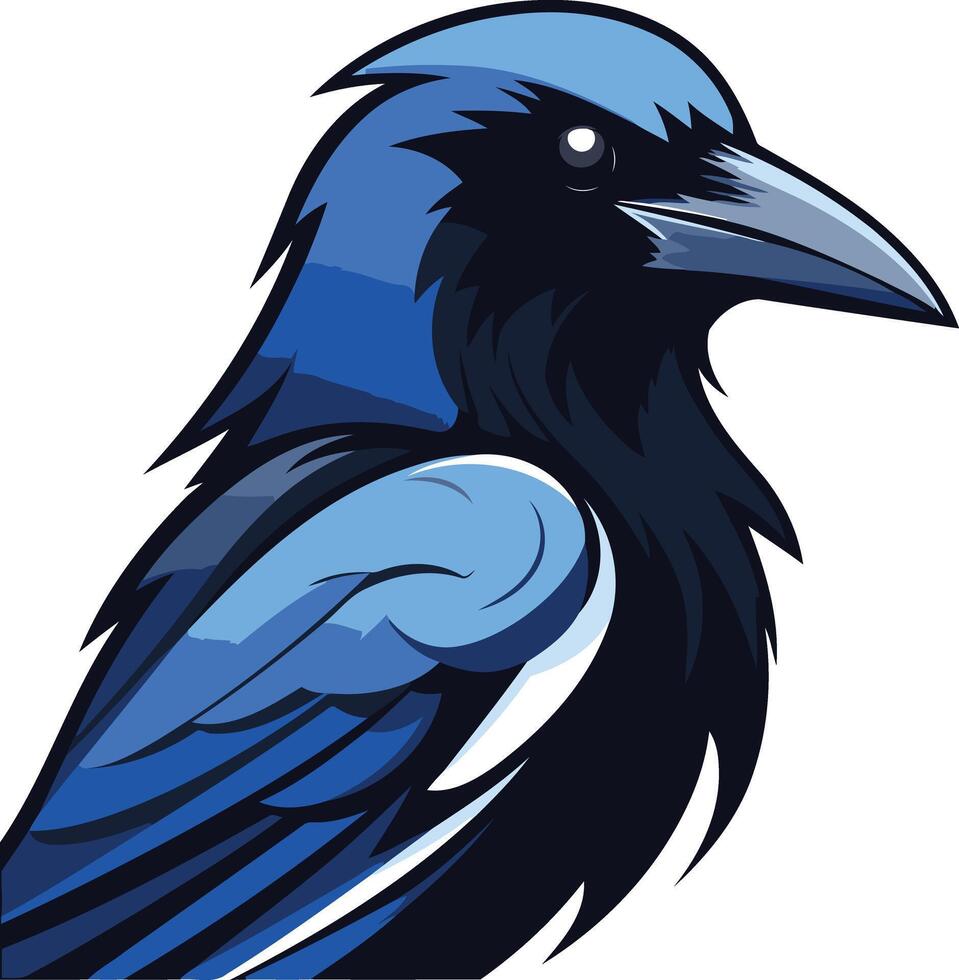 Blue Raven Illustration vector