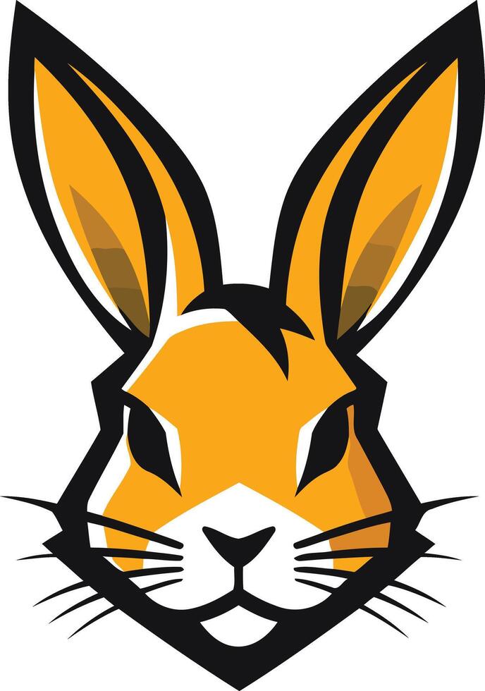 A bold and graphic illustration of a rabbit's head, perfect for branding, logos, or mascot designs vector