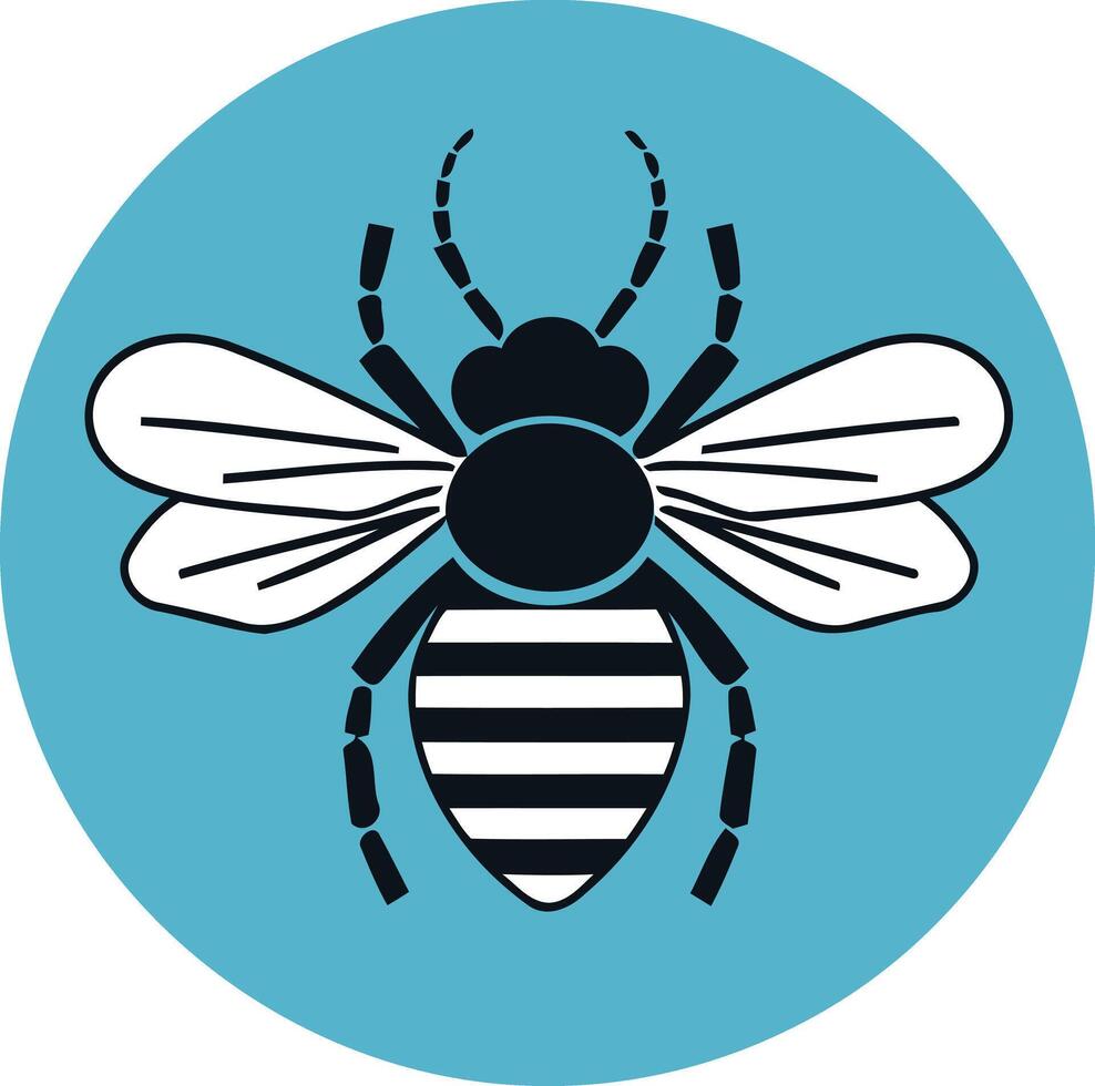 A simple and modern illustration of a bee in a circle vector