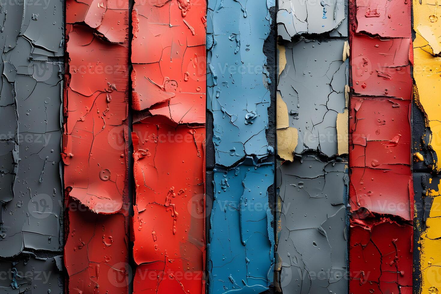 Abstract Color Palette Vibrant Red, Blue, Yellow, and Black Textured Paint Strokes for Modern Art and Design Projects photo