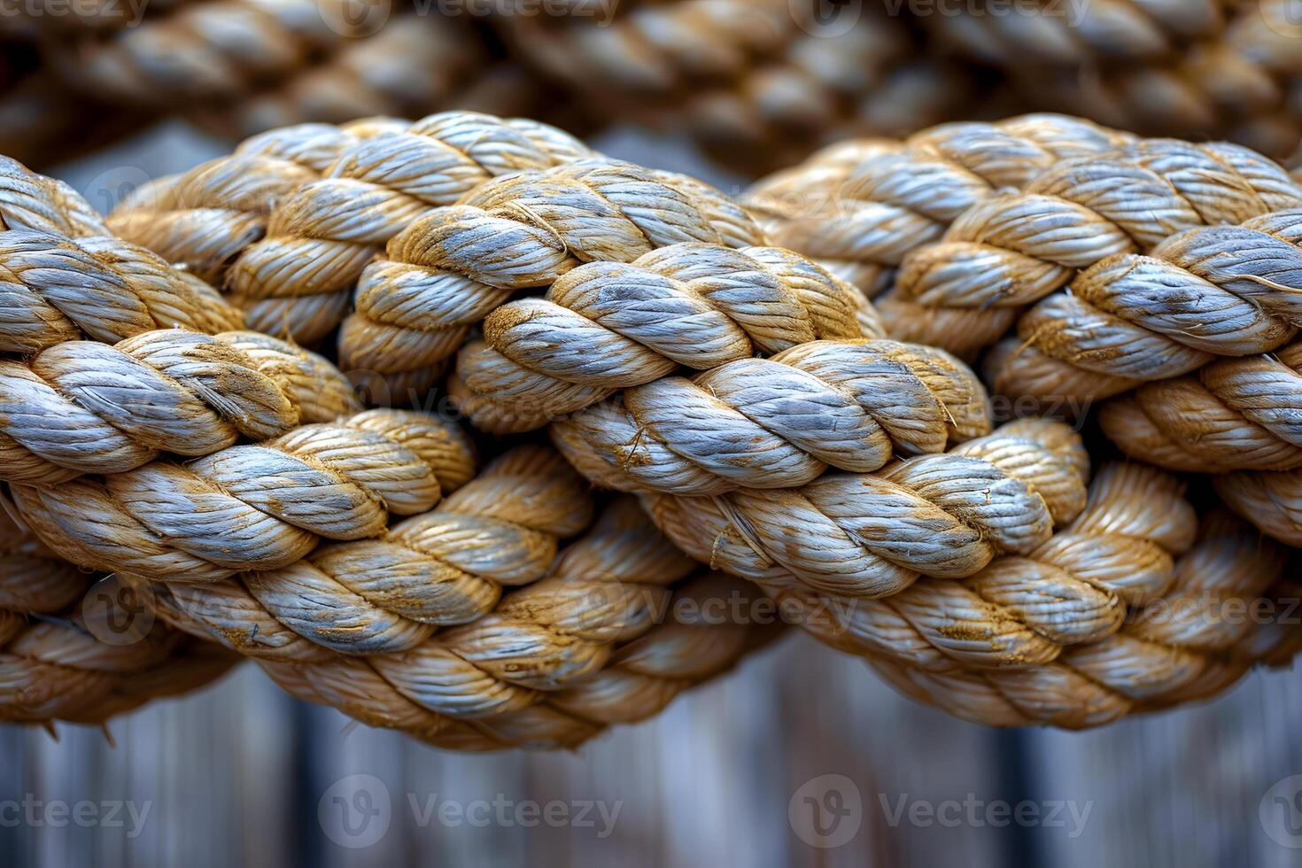 Close-Up of Textured Nautical Rope Knot - Coastal Themed Design for Print, Poster, Card photo