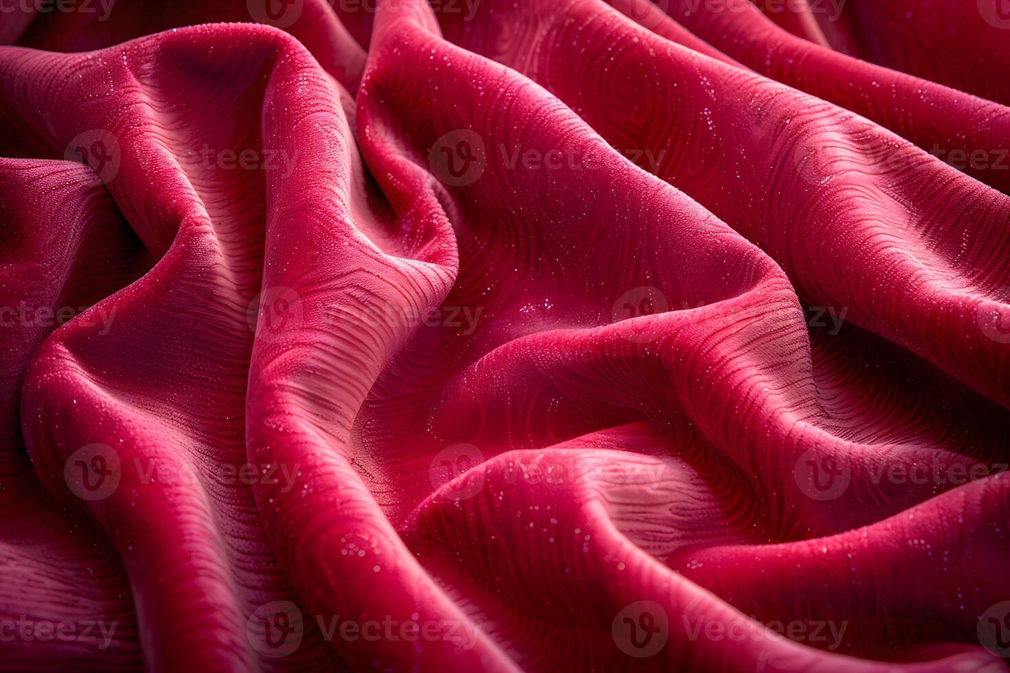 Luxurious Red Silk Fabric with Intricate Patterns and Subtle Sparkles for Elegant Textures photo