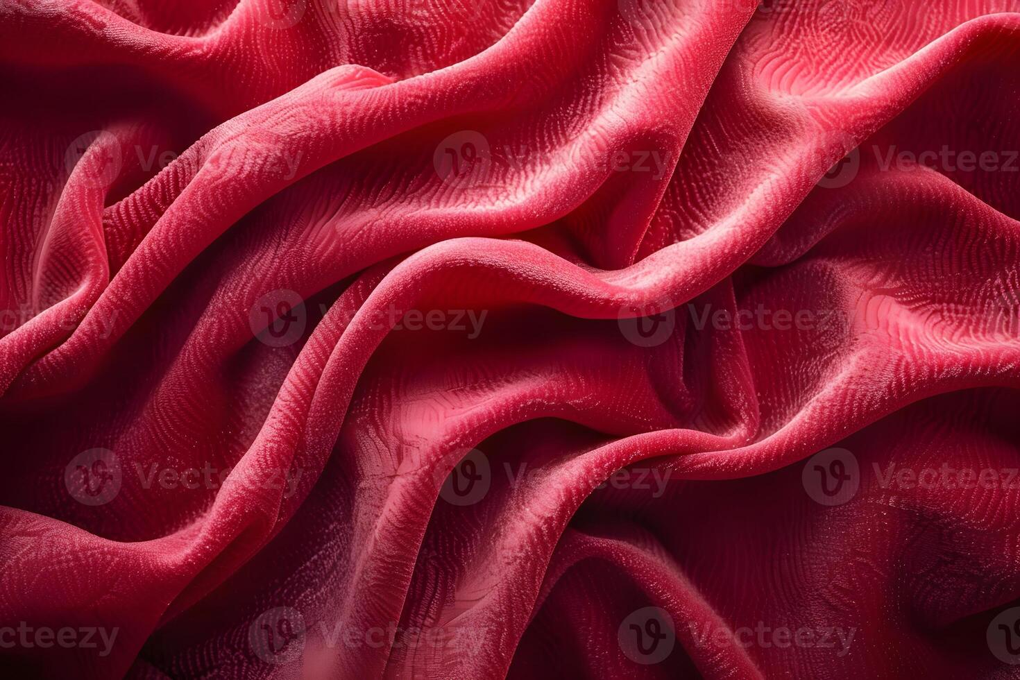 Luxurious Red Silk Fabric with Elegant Texture for Fashion Design and Interior Decor photo