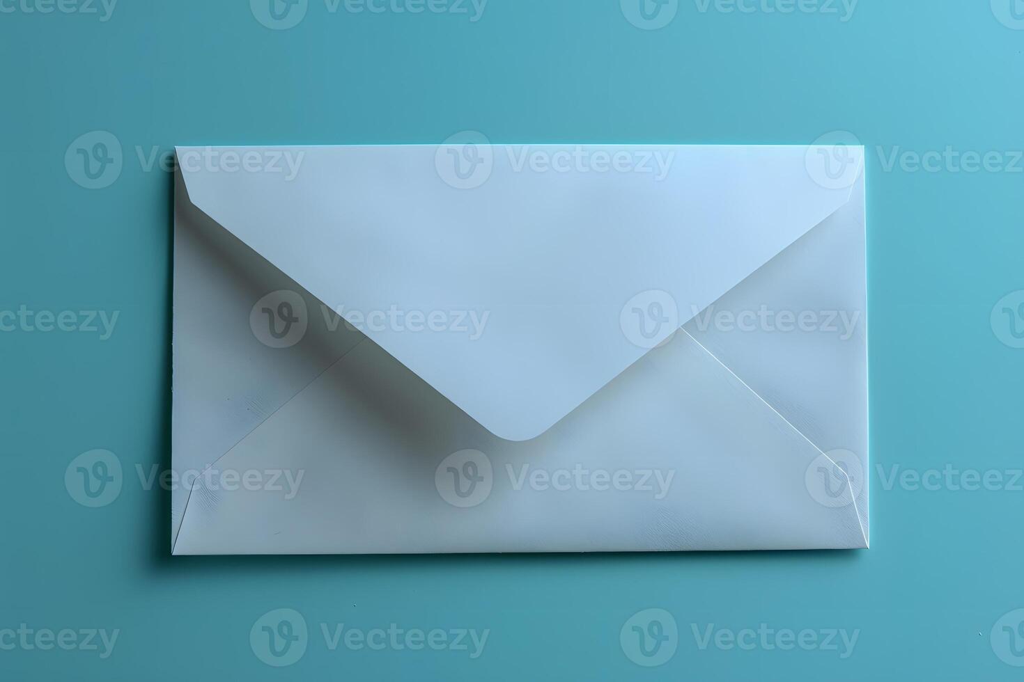 Simple White Envelope on Blue Background for Mailing, Office, or Business Correspondence Design photo
