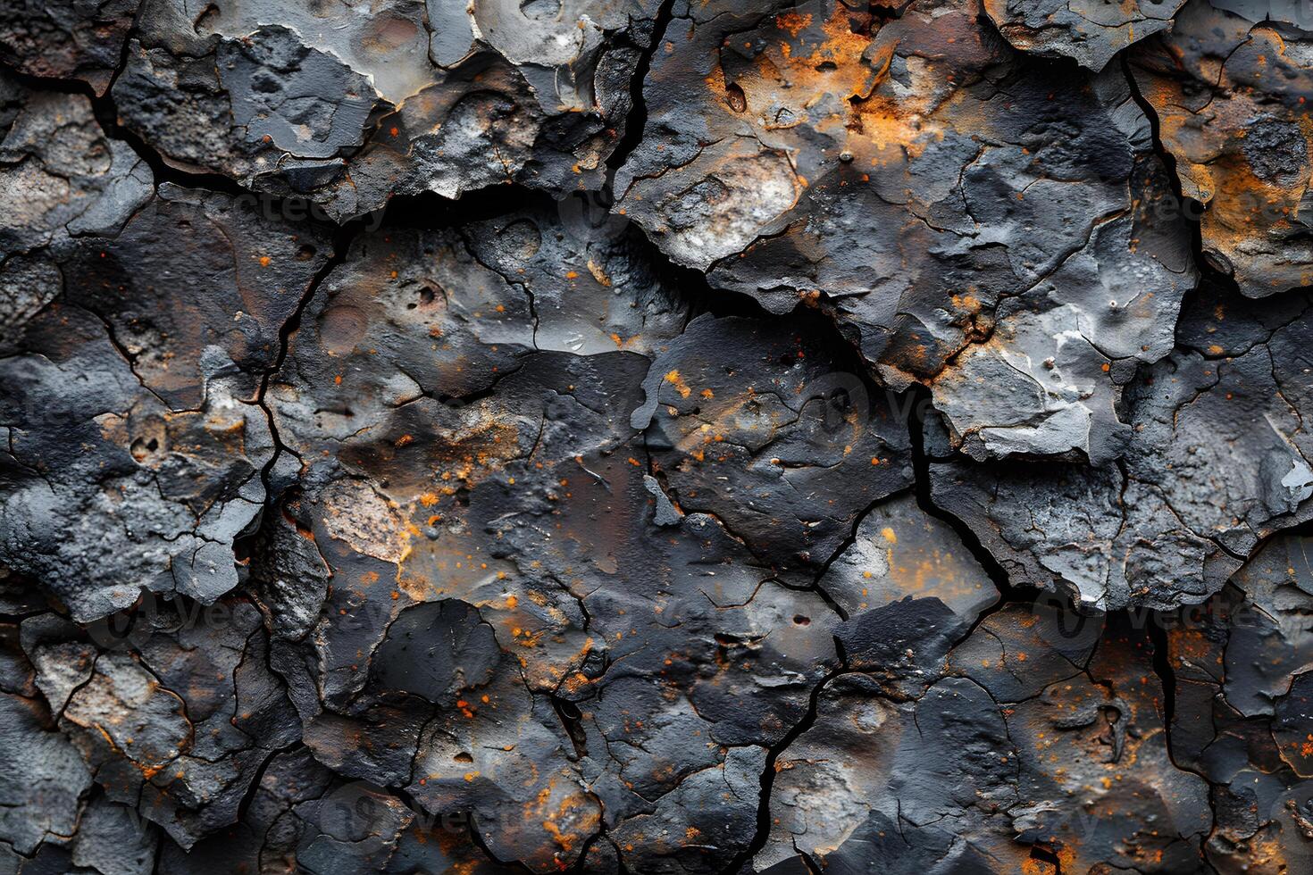 Abstract Cracked Metal Surface with Rust - Industrial Texture for Art, Backgrounds, or Design Projects photo