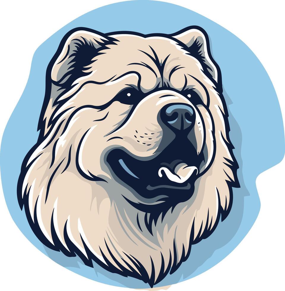A Cartoon Portrait of a Chow Chow vector