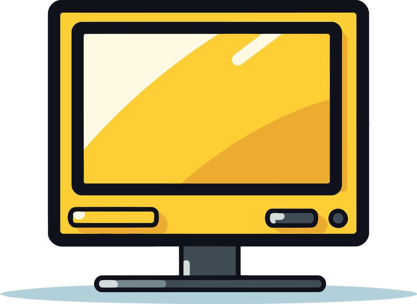 A simple and colorful illustration of a yellow computer monitor, perfect for website design, social media graphics, and educational materials vector