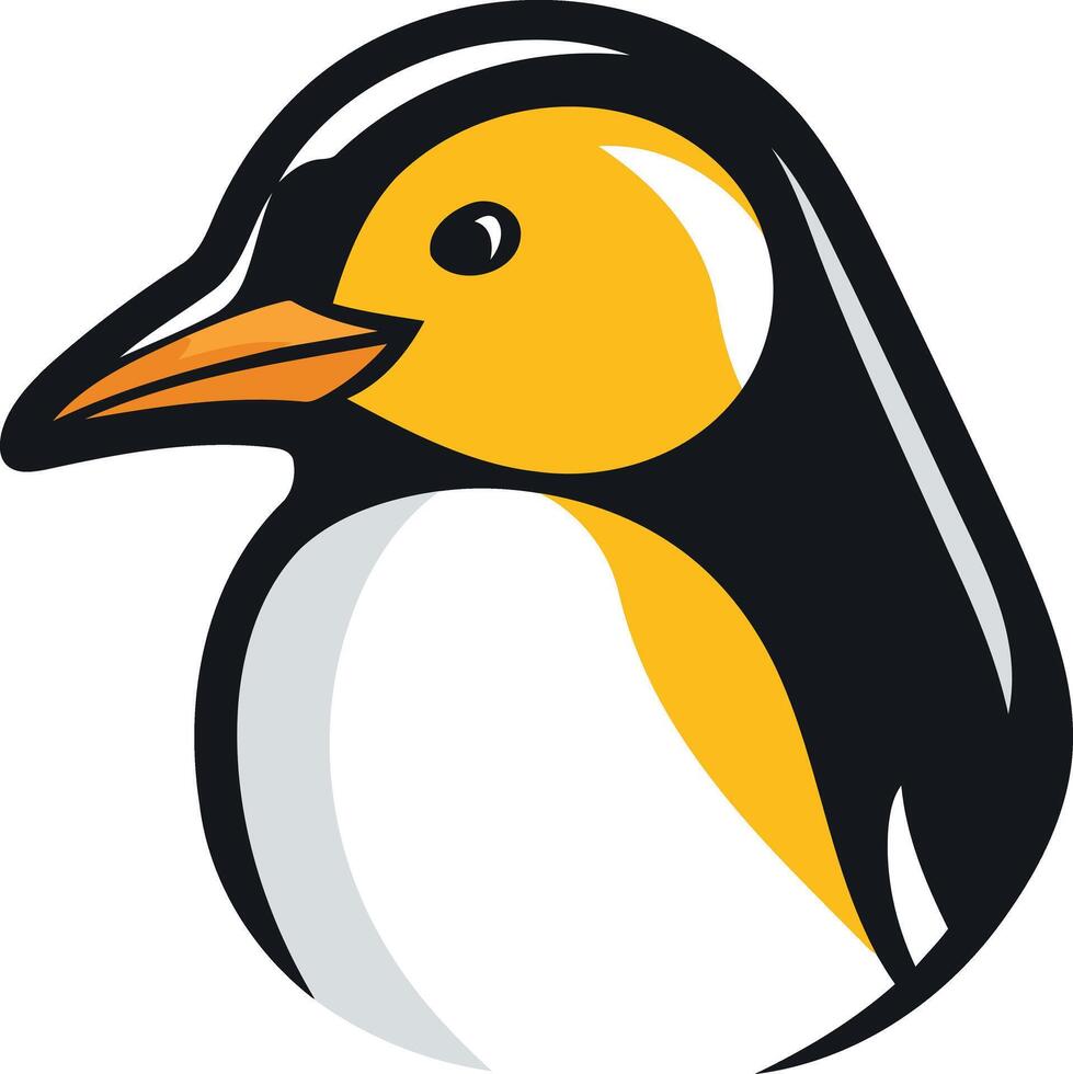 Cute cartoon penguin logo with bold colors and simple design vector