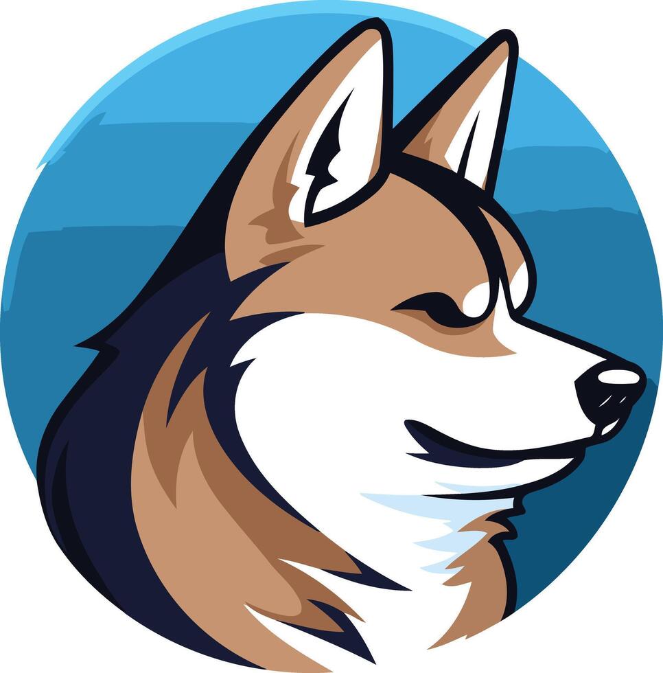 Cartoon Wolf with Blue Background vector