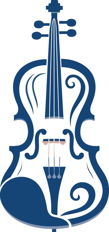 Blue Violin with Swirling Pattern vector