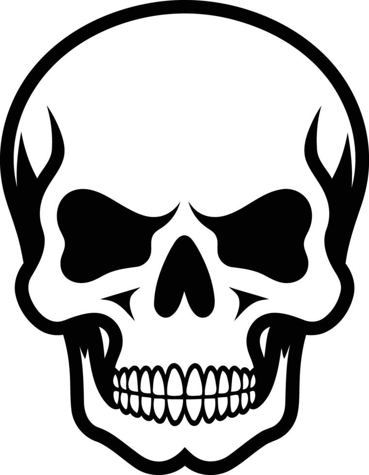 A bold, black and white illustration of a skull, perfect for adding a touch of danger and edge to your designs vector