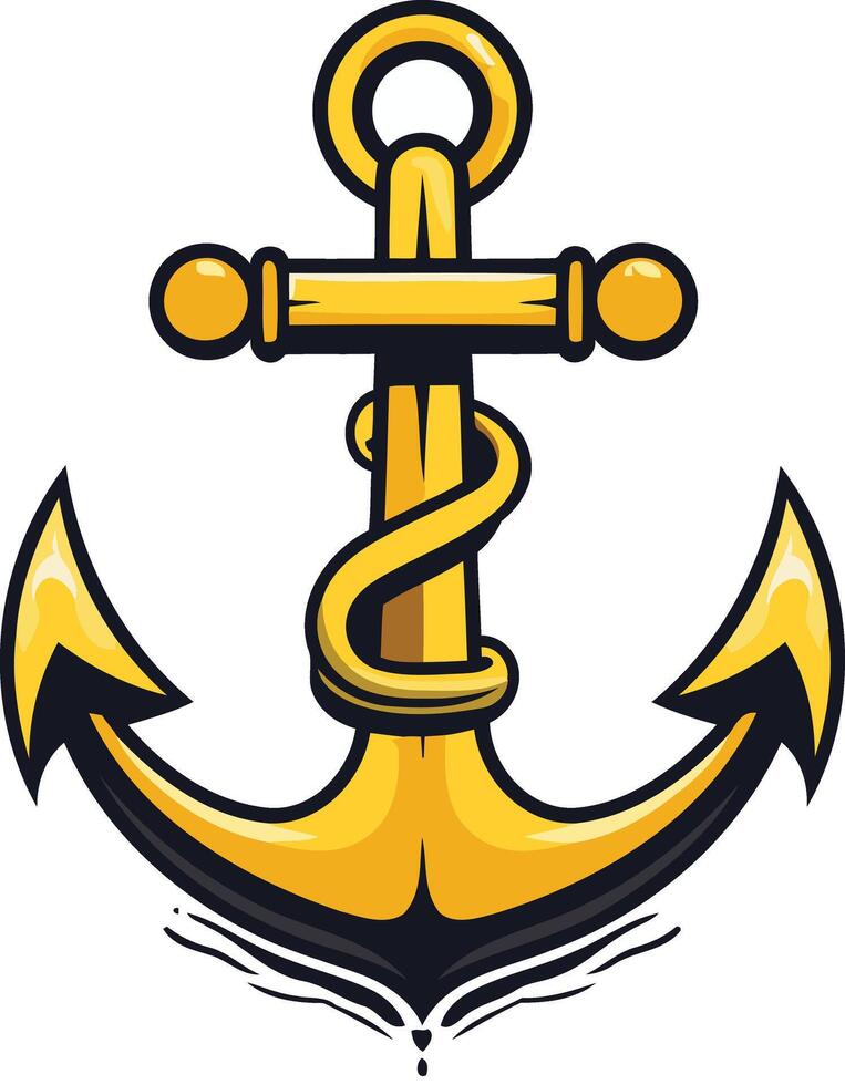 A classic, cartoon-style anchor illustration, perfect for nautical themes, logos, and branding vector