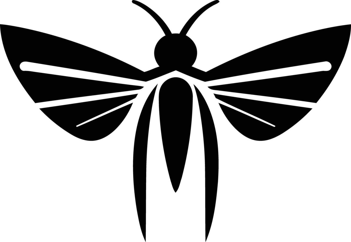 Stylish black and white silhouette of a stylized butterfly vector