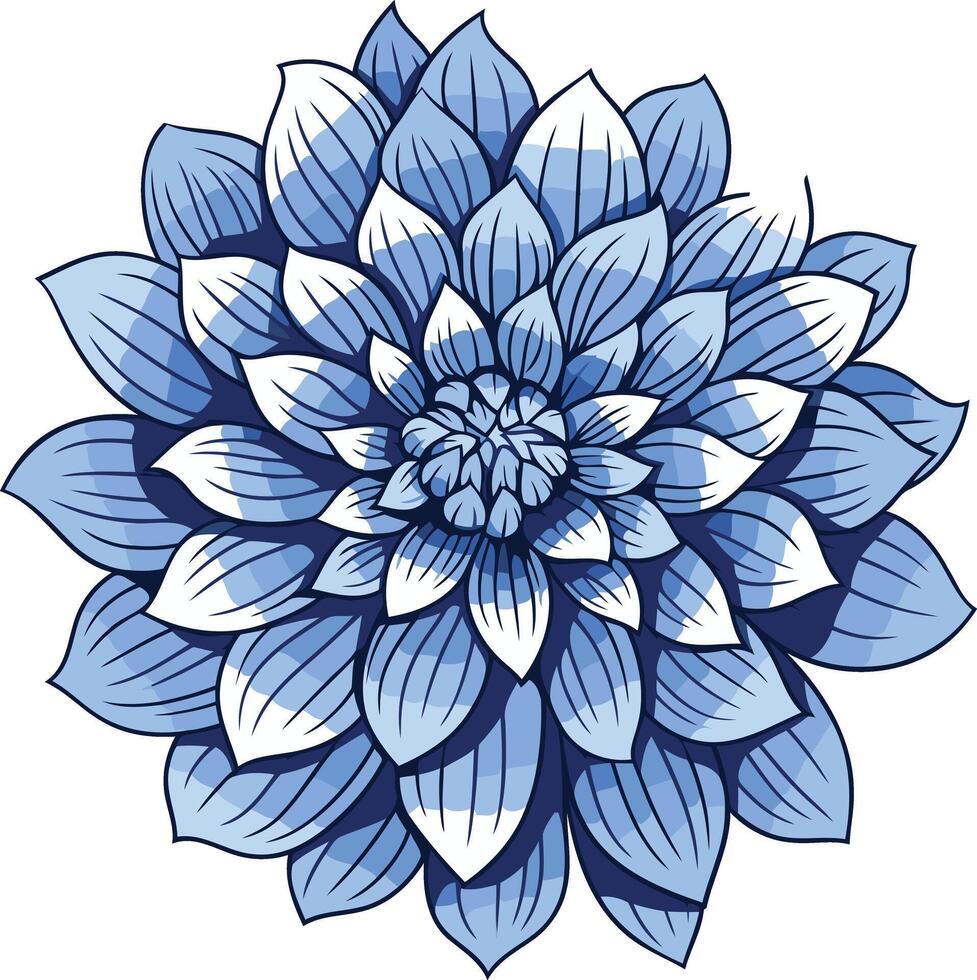 A delicate blue flower with intricate details, perfect for adding a touch of elegance and nature to your designs vector
