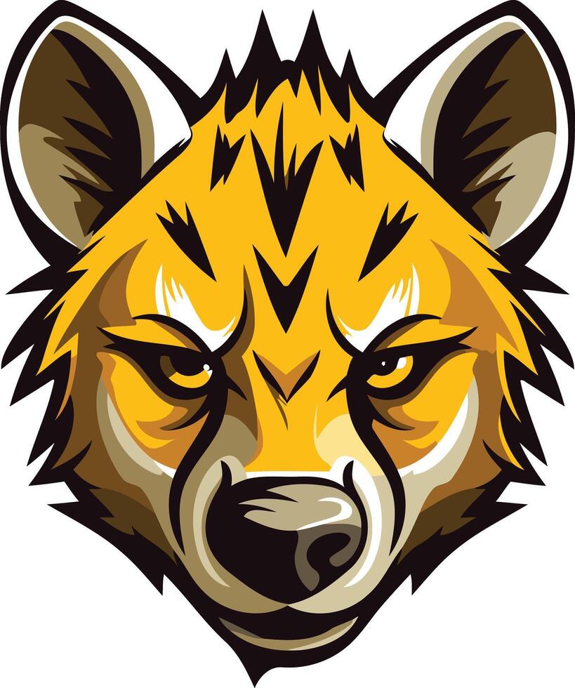 Fierce and bold hyena mascot head illustration, perfect for sports teams, logos, and branding vector