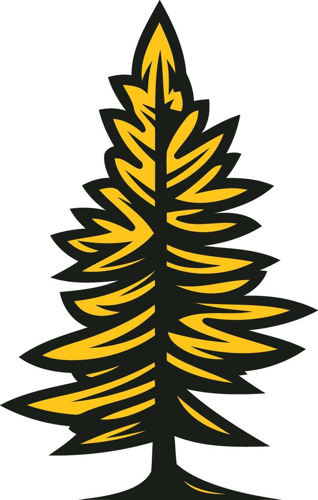 Stylized Yellow Fern Illustration vector